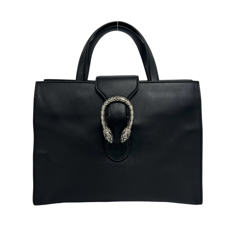 GUCCI Dionysus motif hardware calf leather genuine handbag tote bag black 50797